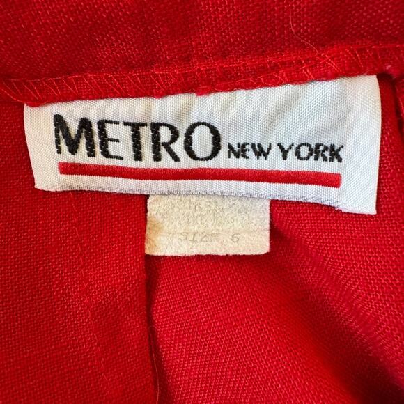 Vintage ‘90s Metro New York Red Belted Knee Length Pencil Skirt - Picture 8 of 9
